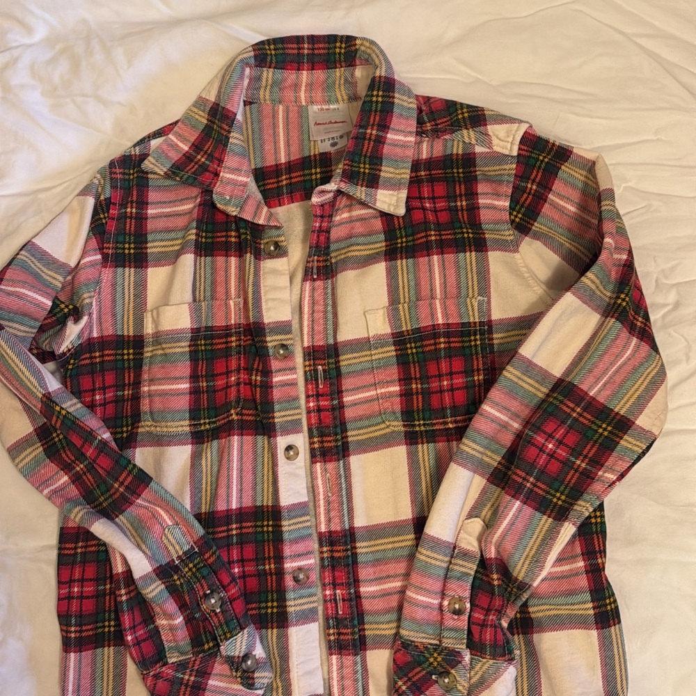 Hanna Andersson Red and Pink Plaid Button Down Shirt